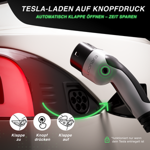 loonara Typ 2 Ladekabel 11/22kW mit Tesla-Button [weiß] - Mode 3 Ladekabel nach IEC 62196 Standard - passend für dein Tesla