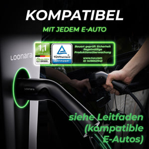 loonara Typ 2 Ladekabel 22kW [schwarz] - Mode 3 Ladekabel nach IEC 62196 Standard - passend für dein Elektroauto
